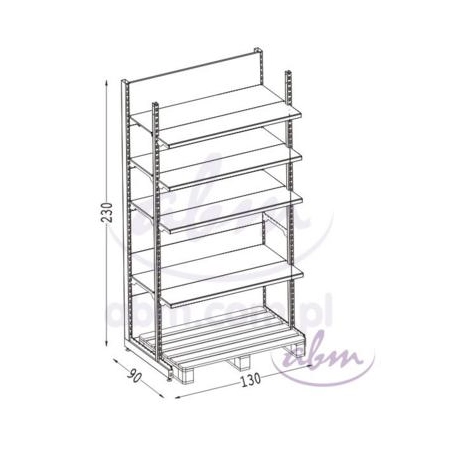 Regał Medium 130/230 cm z miejscem na paletę